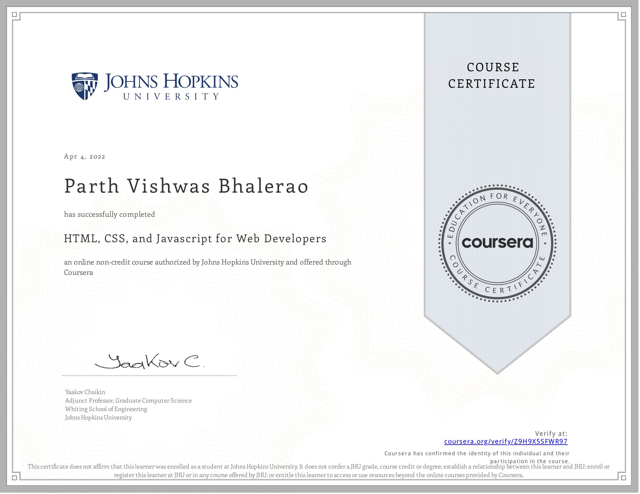 Certification