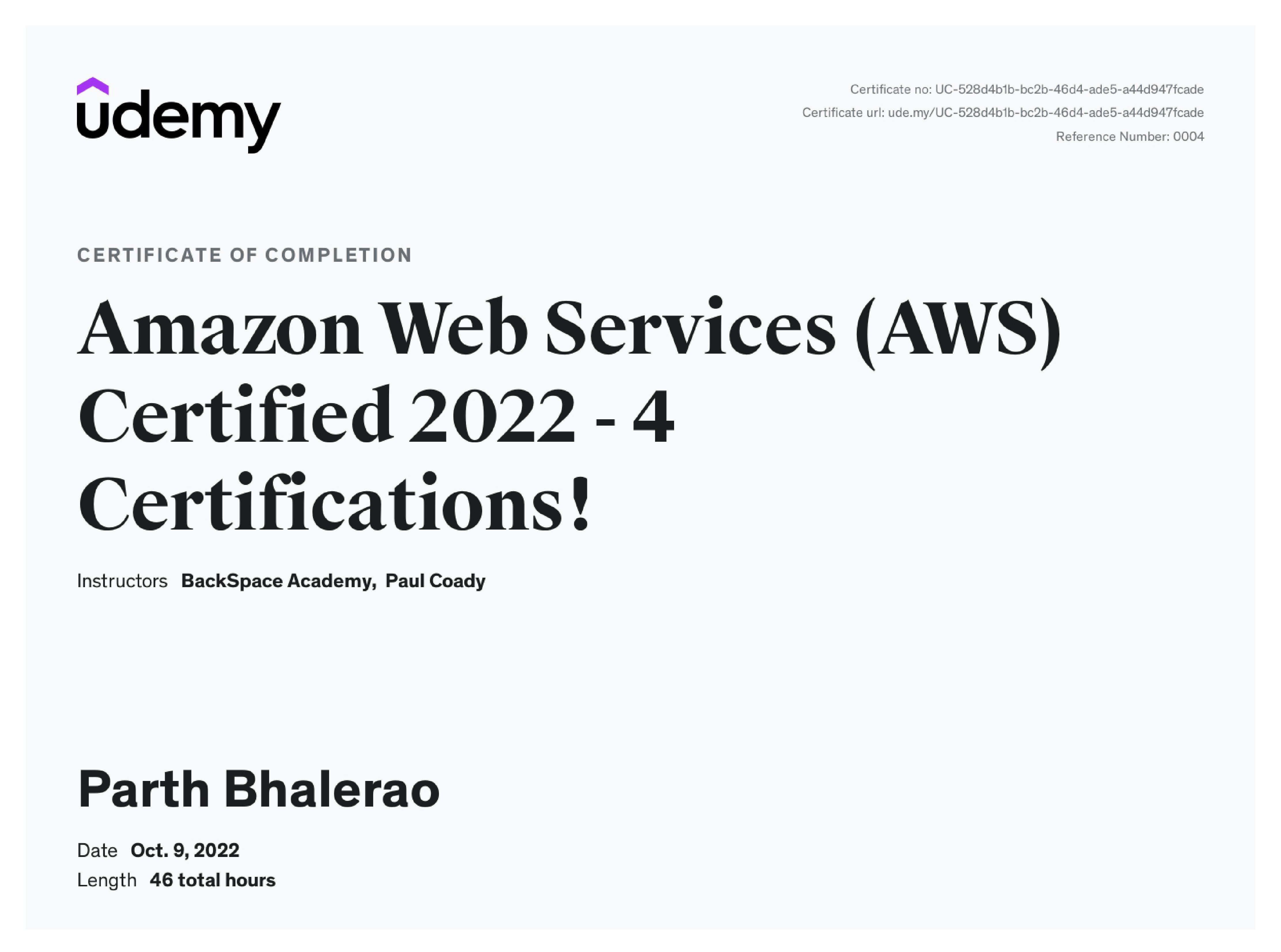 Certification