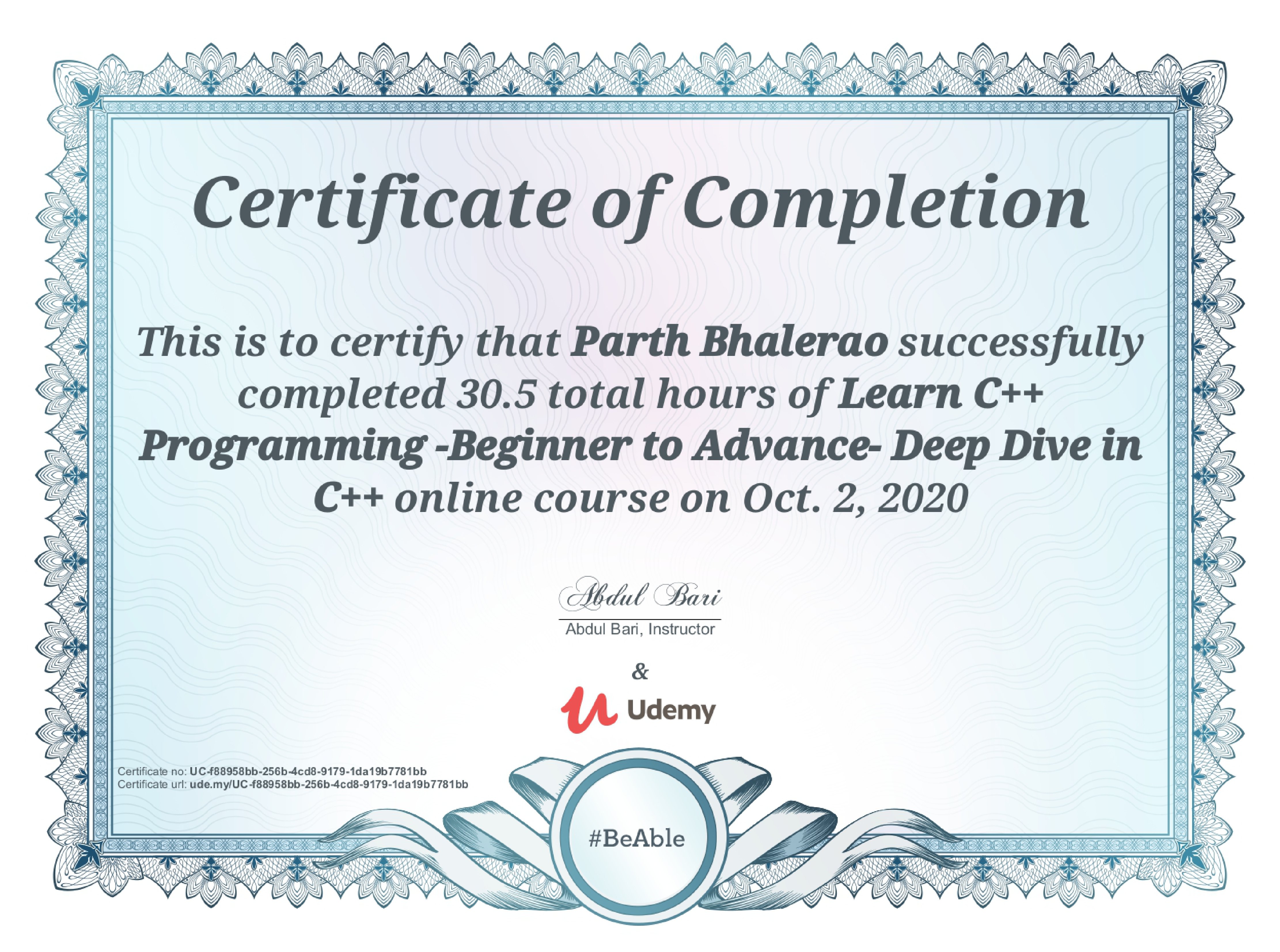 Certification