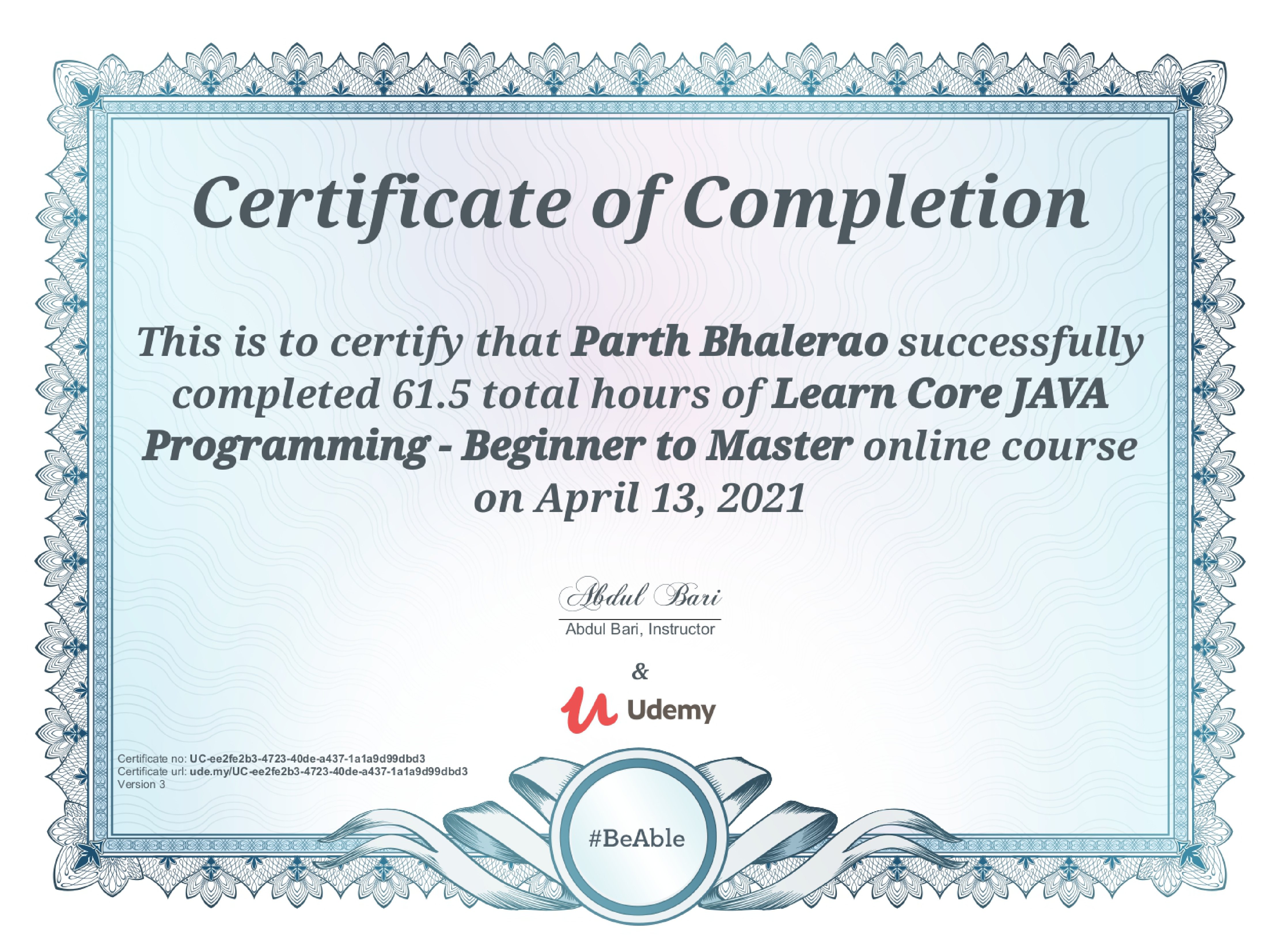 Certification