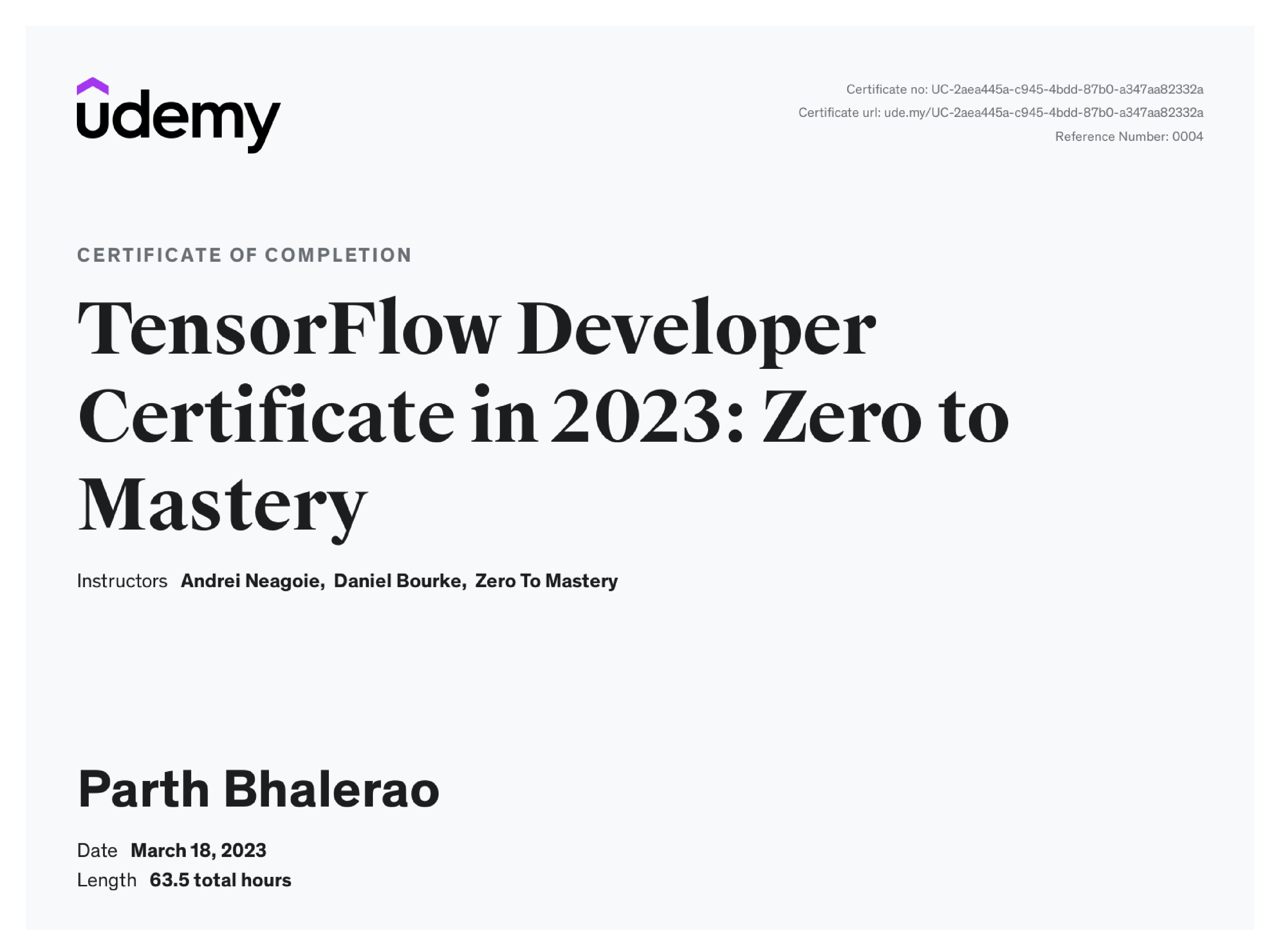 Certification