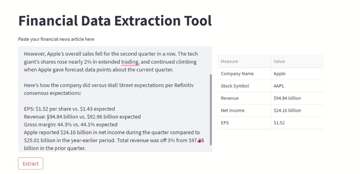 Finance Insight Extractor preview